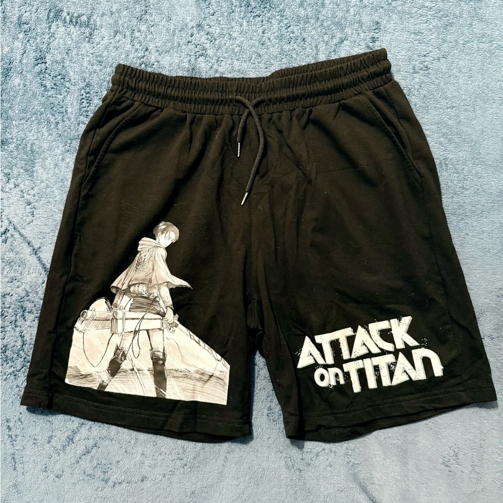 ROMWE Attack on titan Black Men's Athletic Shorts XL